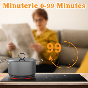 Hobsir Plaque Vitrocéramique, Plaque De Cuisson Vitrocéramique 3 Feux, Table De Cuisson Vitrocéramique 5200W, 9 Niveaux De Puissance, Encastrable, Pas De Prise,Surface En Verre Noir, Facile à Nettoyer 15 tables de induction