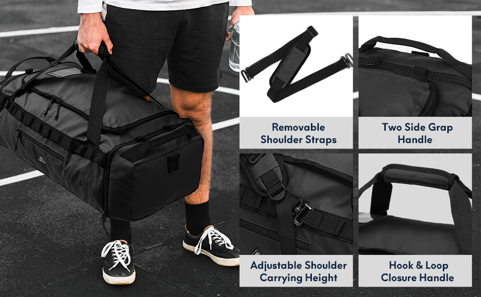 Haimont Foldable Duffel Bag Backpack with Shoe Compartment