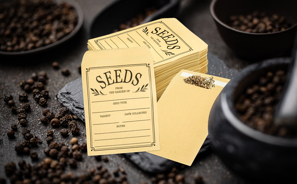 150 Pcs Seed Envelopes, Resealable Seed Packets Envelope
