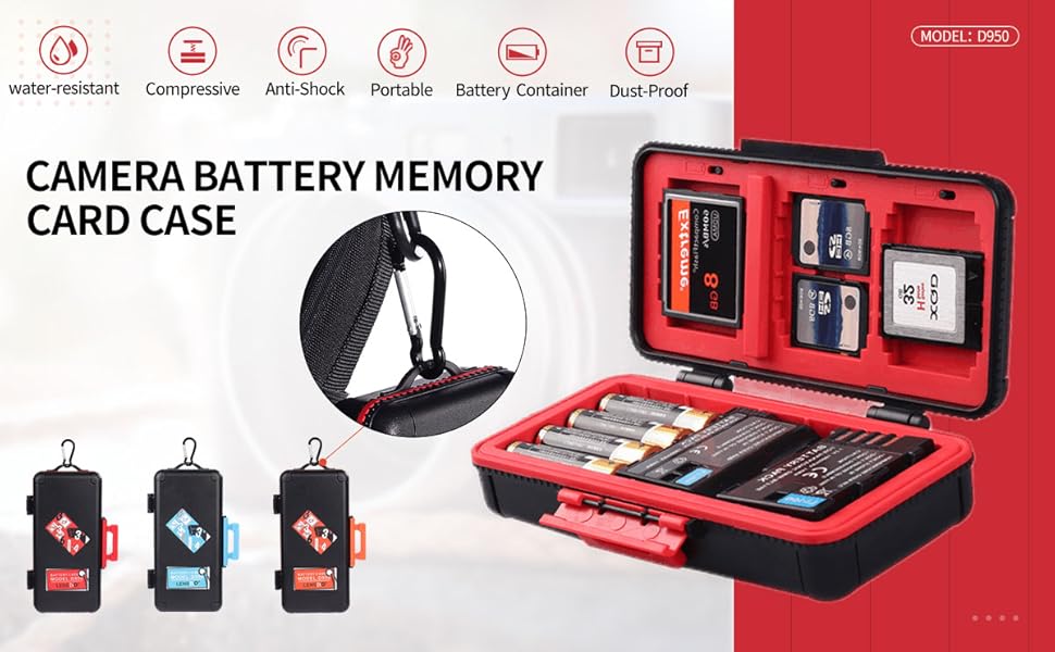 LENSGO Camera Battery Memory Card Case, Memory Card Hard