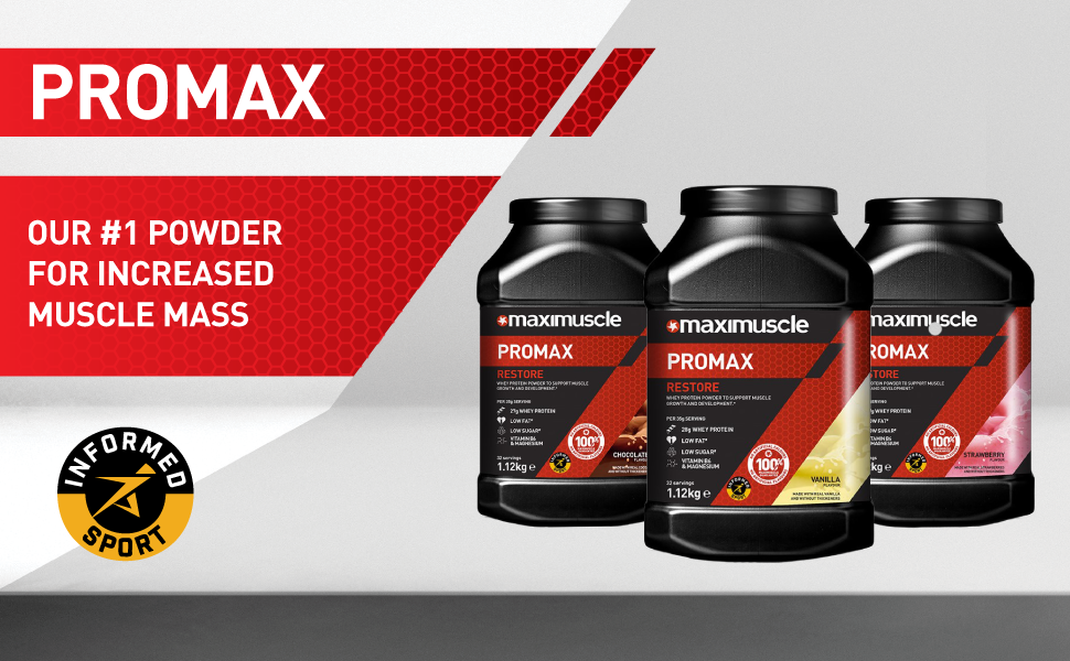 Maximuscle Promax Restore Whey Concentrate Protein Powder for Muscle