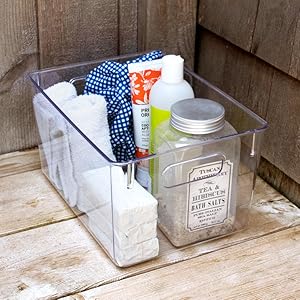 その他 HAKU CLEAR Amazon.com: Isaac Jacobs 3-Pack Medium Clear Storage Bins with