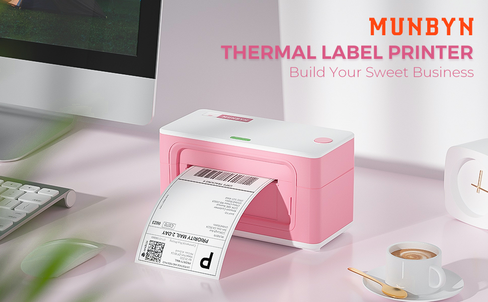 MUNBYN Desktop Thermal Label Printer, USB Label Printer Maker for