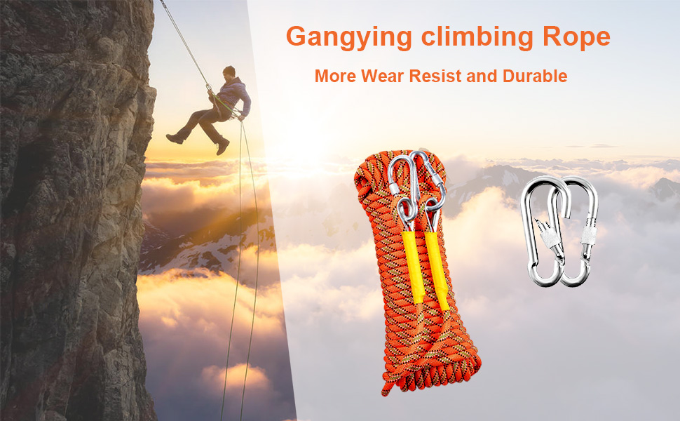 Corde d’Escalade en Rappel Auxiliaire en Polyester/NylonCharge 800kg pour Alpinisme Sauvetage 8mm