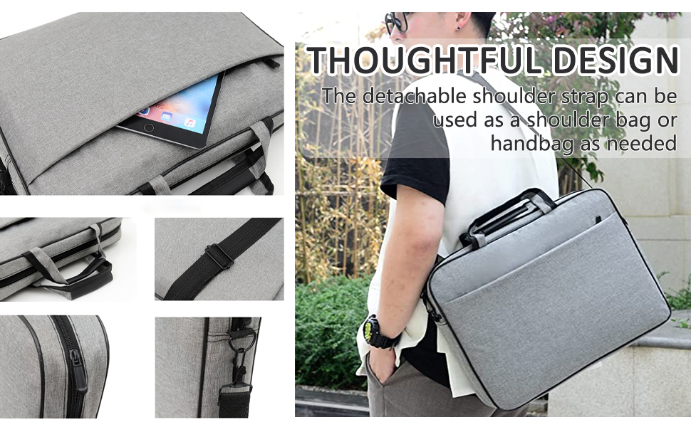 Xspring Laptop Shoulder Bag, 15.6 Inch Laptop Briefcase with Shoulder Strap and Handle