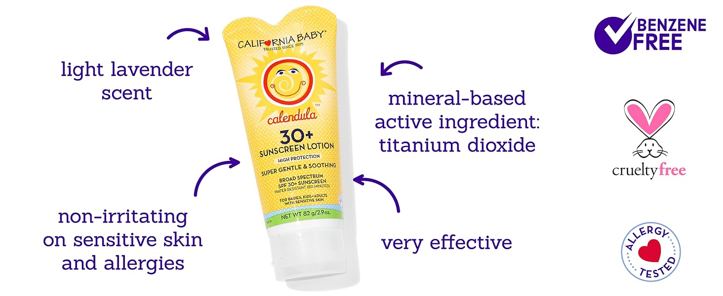 This sunscreen is very effective, the active ingredient is titanium dioxide. Light lavender scent.