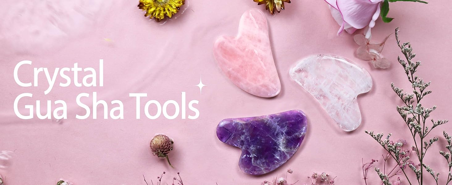 Rena Chris Gua Sha Facial Tool, 100 Natural Rose Quartz Gua Sha Board