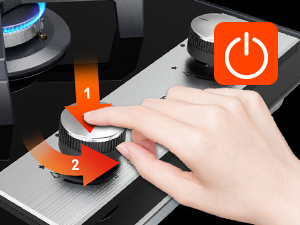 Built-in 2 Burners Gas Hob, Black Tempered Glass Gas Cooktop, NG/LPG Convertible Gasland Chef GH30BF 11 Gas Hob