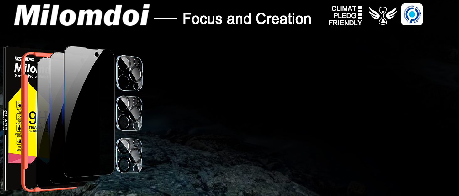 Milomdoi [3+3 Pack] for Apple iPhone 14 Pro Privacy Screen Protector