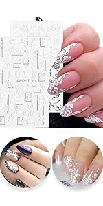 5D Stereoscopic Embossed Flowers Nail Art Stickers