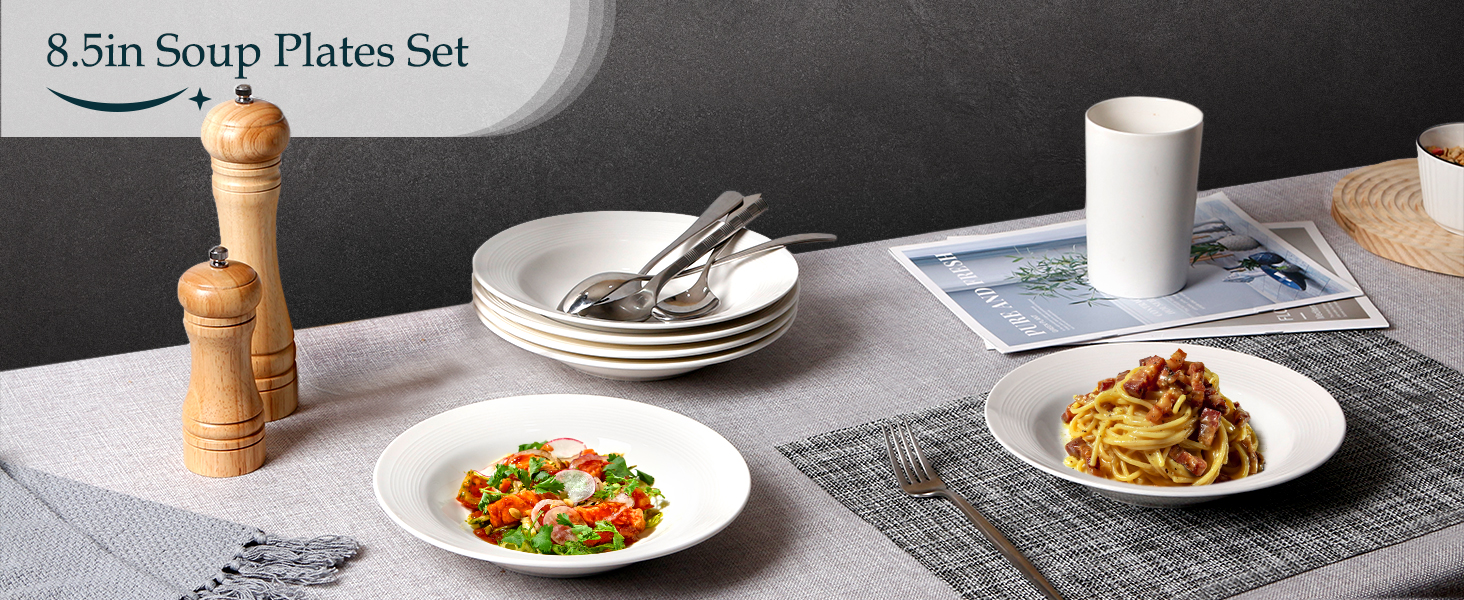 8.5in soup plates set