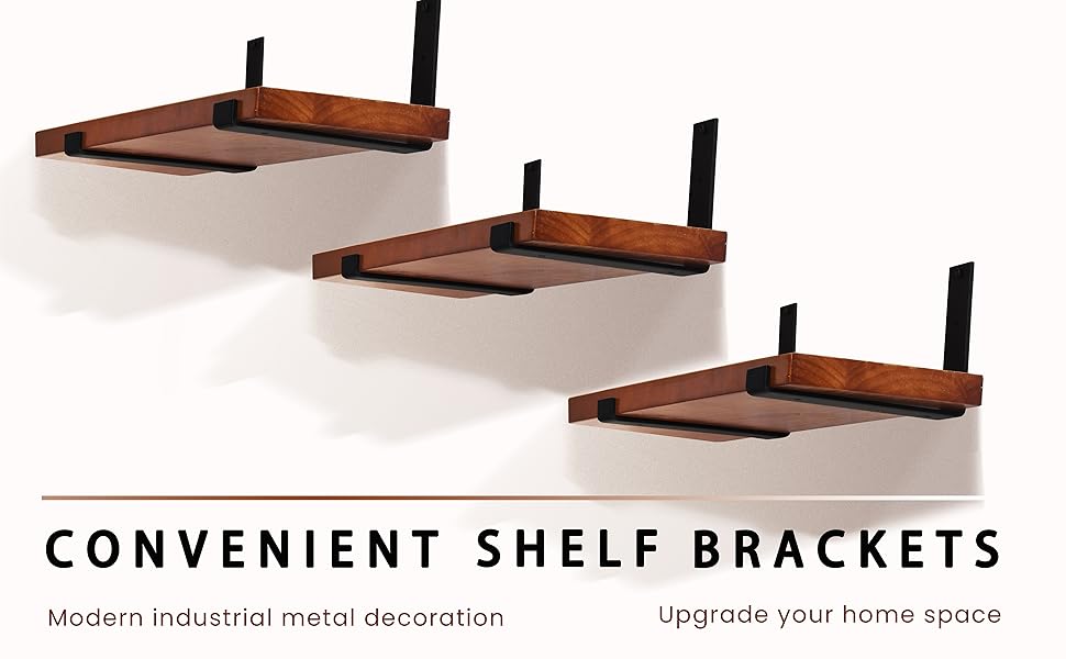 4 Pack Floating Shelf Brackets 8 inch J Bracket 0.2 inch