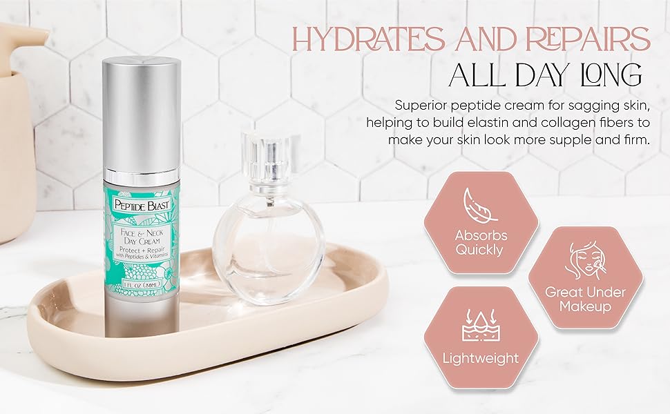 Superior Peptide Cream for sagging skin, rebuilding collagen fibers to firm skin.