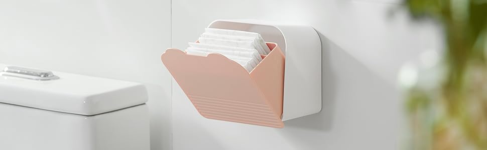 pad and tampon organizer for bathroom