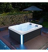 Tronitechnik Outdoor Whirlpool Spa ELBA Außen Whirlpool weiß 210cm x 150cm mit Heizung, Hydromass...