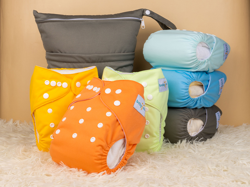 babygoal Reusable Cloth Diapers for Girls, Adjustable Washable Nappy 6pcs+ 6pcs