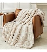 Homemate Heated Blanket Electric Throw - 50x60 Heating Blanket Throw 5 Gears Auto-Off 10 Heat Lev...