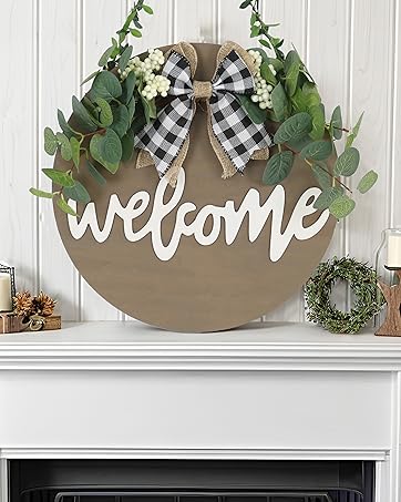 welcome sign for front the door