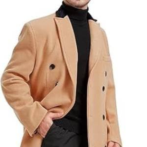 LEATHER JACKET MENS Mens Double Breasted Cashmere & Wool