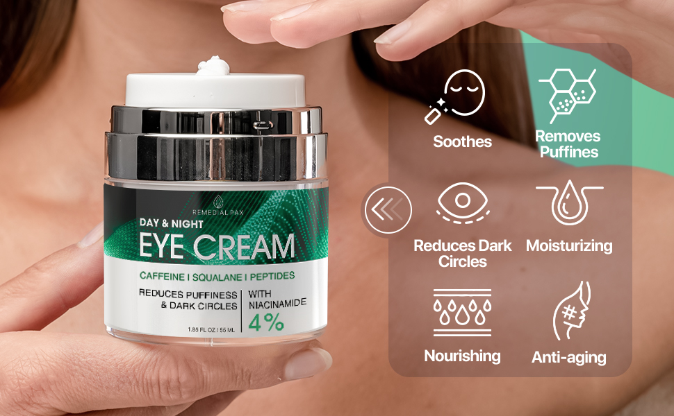 Eye Cream for Dark Circles and Puffiness, Bags Under Eyes Treatment