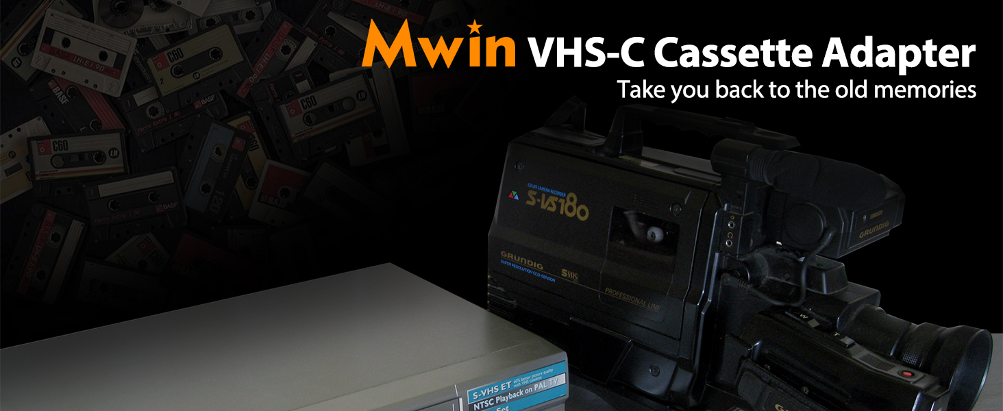 VHSC Cassette Adapter for VHSC Camcorders, Motorized VHSC/VHS Video