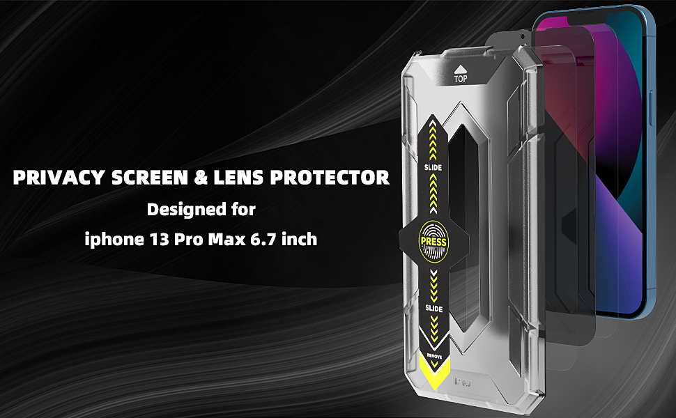 FOTEMIX 2Pack Privacy Screen Protector for iPhone 13 Pro Max(6.7