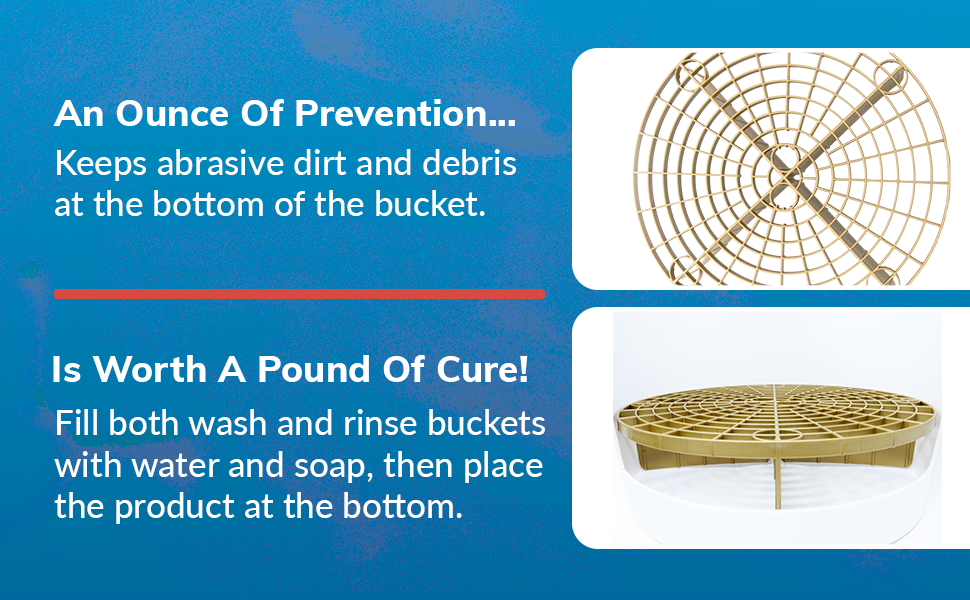 GRIT GUARD Blue Bucket Insert 10" Diameter Car Wash