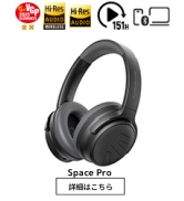 SOUNDPEATS「Space Pro」ブラック SOUNDPEATS Space ワイヤレス ヘッドホン アクティブノイズ