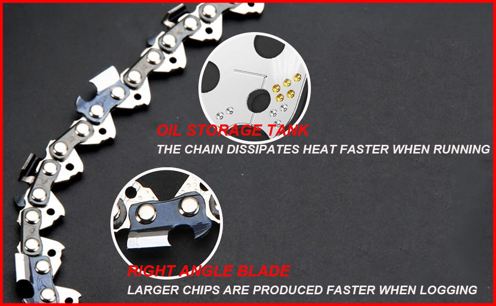 12 Inch Chainsaw Chain 3 Pack,050" Gauge, 3/8" Low Profile