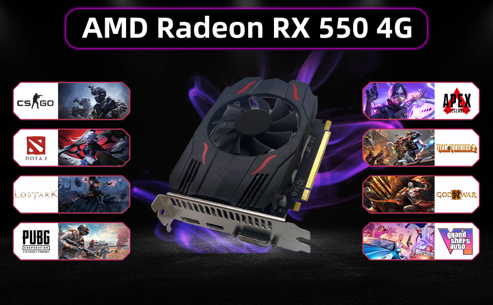 AMD Radeon RX 550 4G tower computer