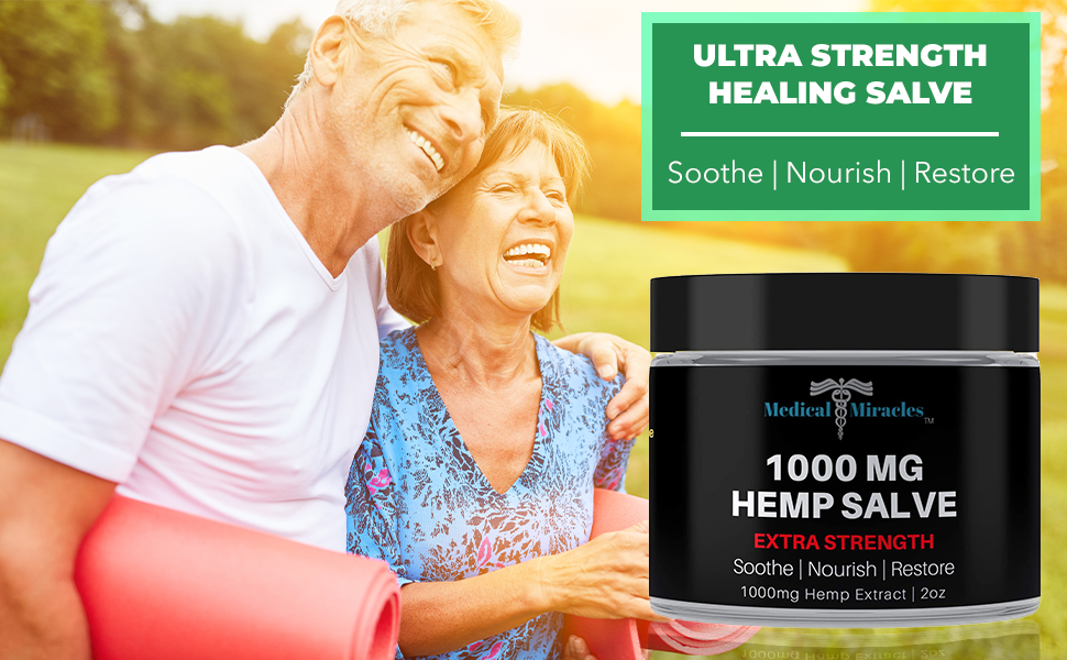 Hemp 500 Mg Ultra Strength Healing Salve  Hips Joints Neck Back Elbows Fingers Hand Knees