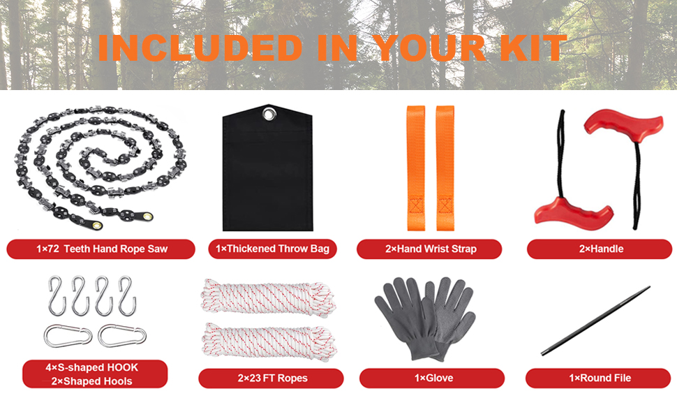 55Inch Rope Saw ANCKNE Rope saw tree saw high limb tree