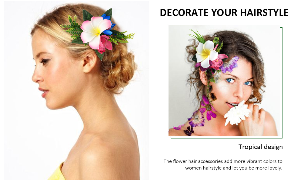 hawaiian flower hair clips