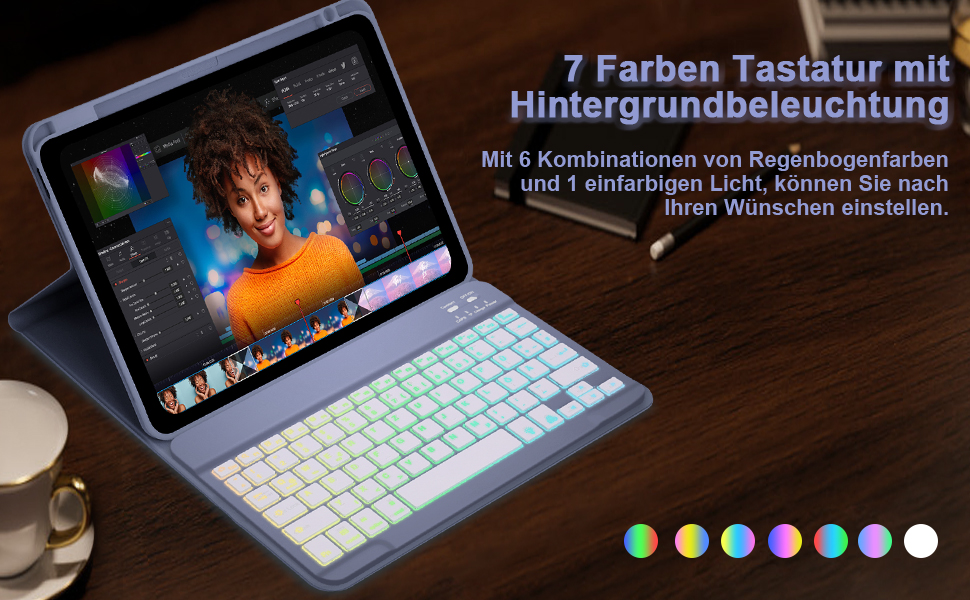 GOOJODOQ Keyboard Case for iPad Air 4th/5th Generation, QWERTZ Layout