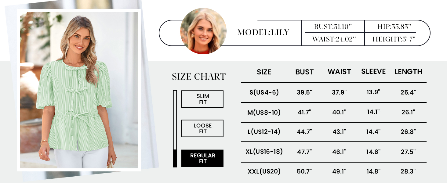 PRETTYGARDEN Womens Fashion Striped Shirts Ruffle Hem Button Front Top