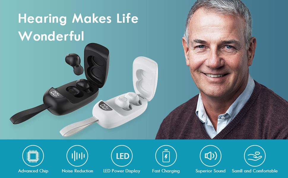 SMERPHOX Hearing Aids for Seniors, Rechargeable Hearing