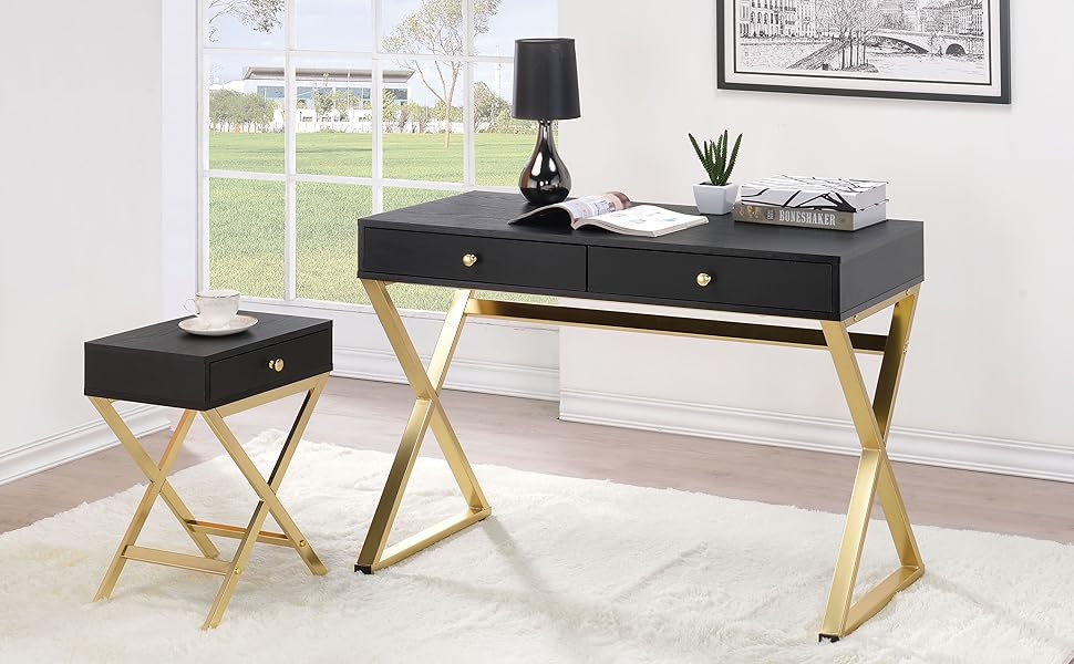 Amazon.com: Acme Coleen 1-Drawer Metal Tube End Table in