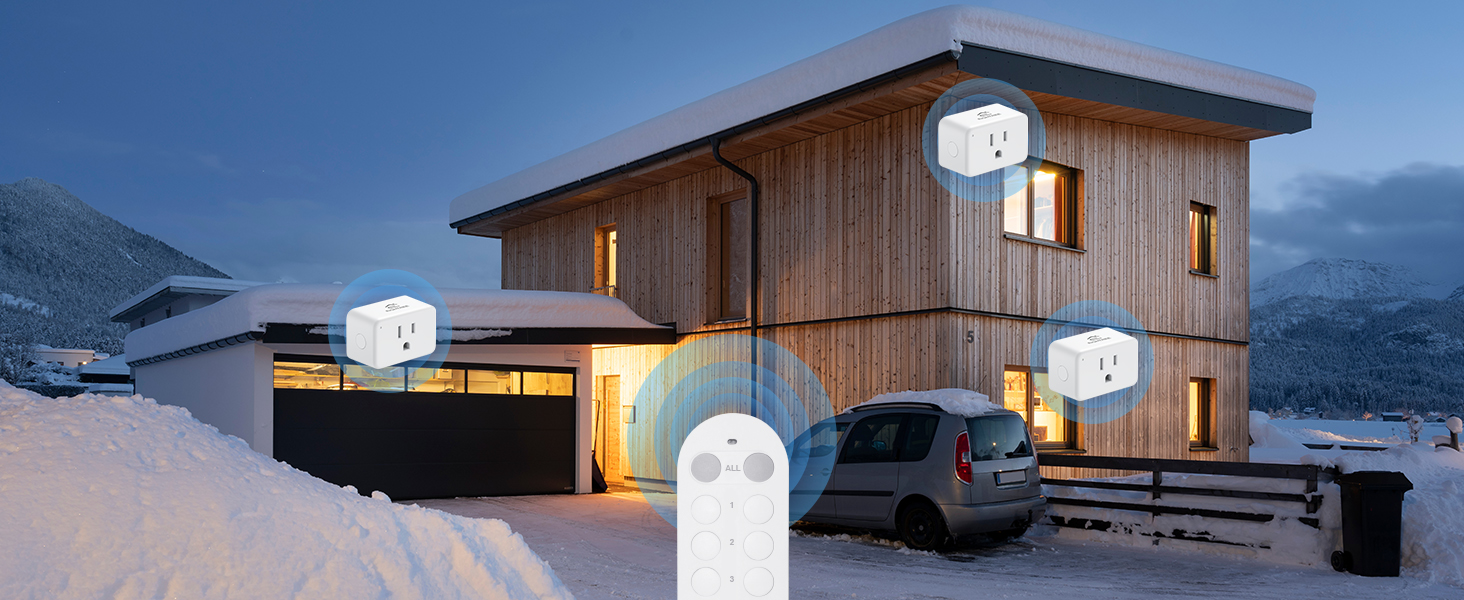 Remote Control Outlet Wireless Light Switch for Household Appliances, Expandable Remote Light Switch Kit, Up to 100 ft Range, FCC Certified, White (3 Outlets + 1 Remotes)