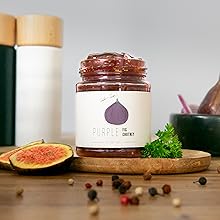 Feigen Chutney auf Holzplatte