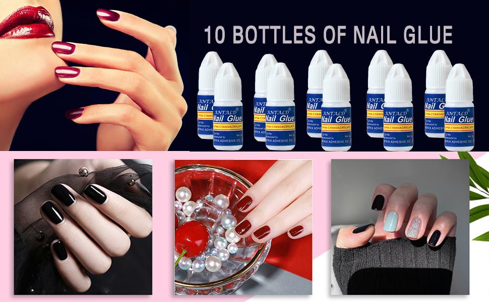 MAGIC ARMOR 10 pièces colle faux ongles 3g colle à ongles extra forte colle à ongles pour