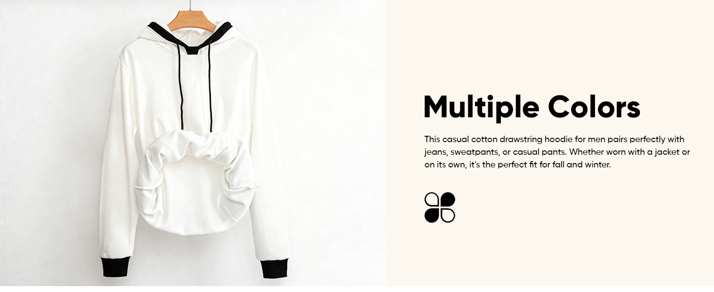 Mens Casual Cotton Hooded