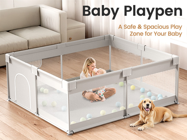 (*´∀｀*)★k.  BABA & ZIZI Amazon.com : ZEEBABA Extra Large Baby Playpen - 69×59in