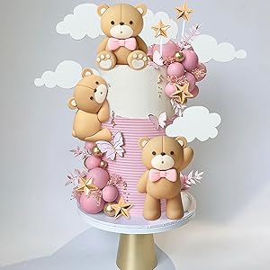 Luxury Pink Bear Cake Decoration