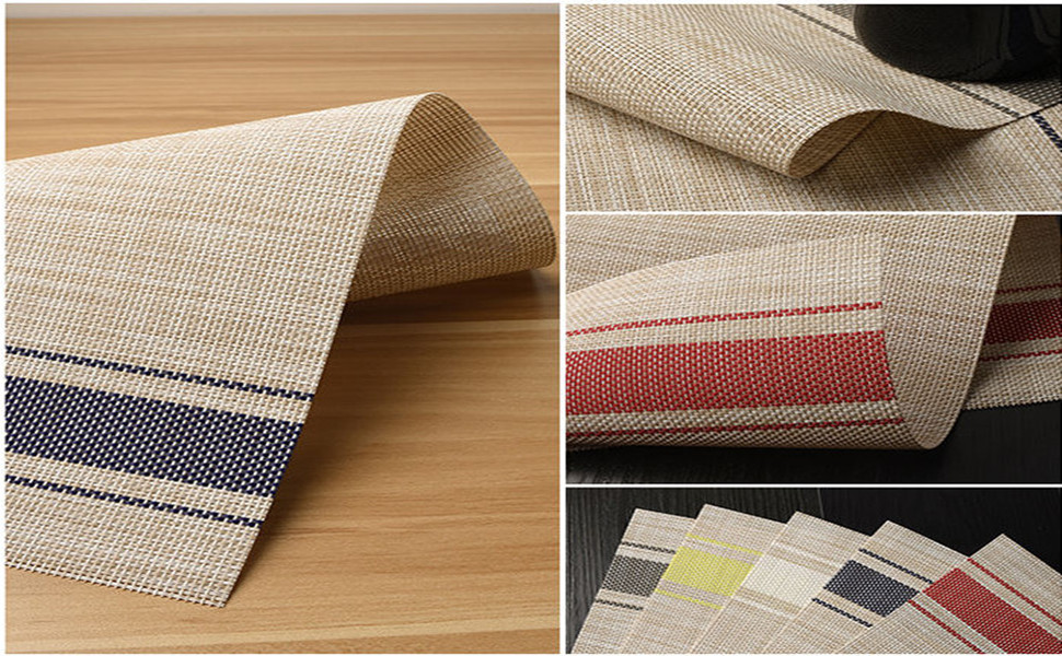 DACHUI Placemats,PVC Table Mats Woven Vinyl Placemats, Set