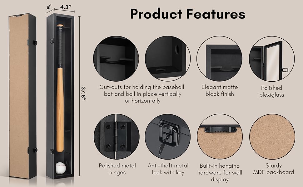 american baseball bat case sport holder rack hobby enthusiast art artwork gallery professional