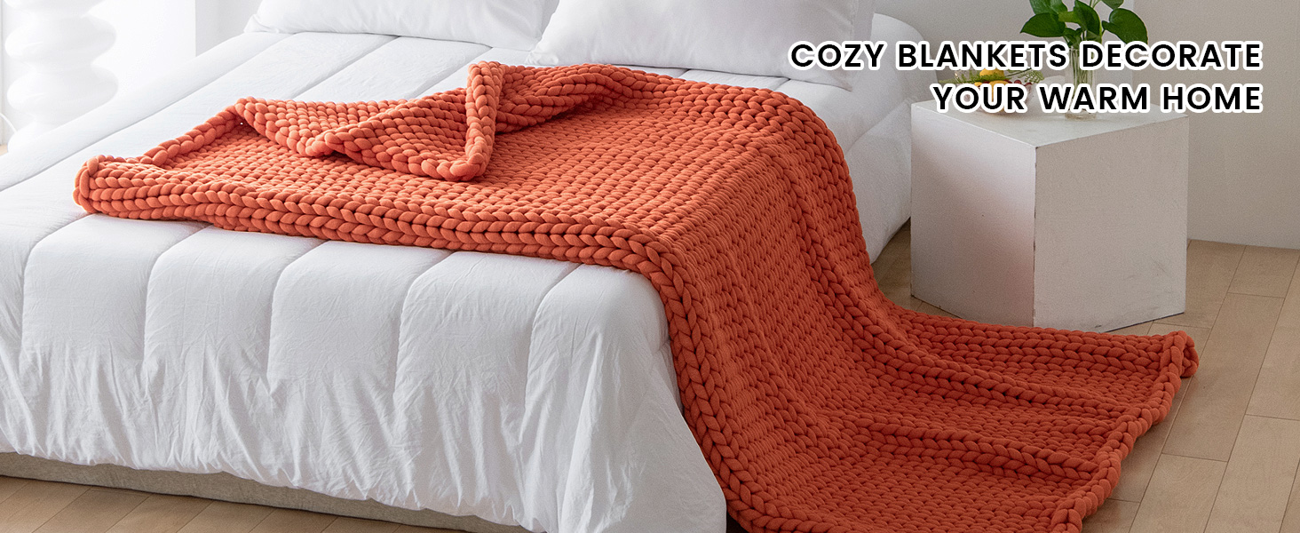 ZonLi Knitted Weighted Blanket 60''x80''20 pounds,Handmade Chunky Knitted Throw