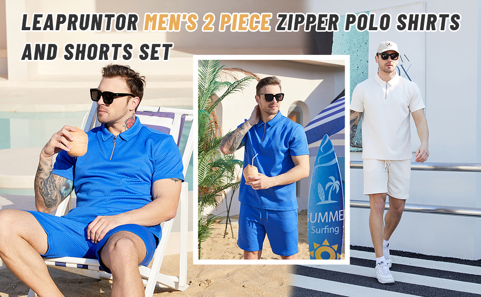 Polo Short Suits for Men 2 Pieces