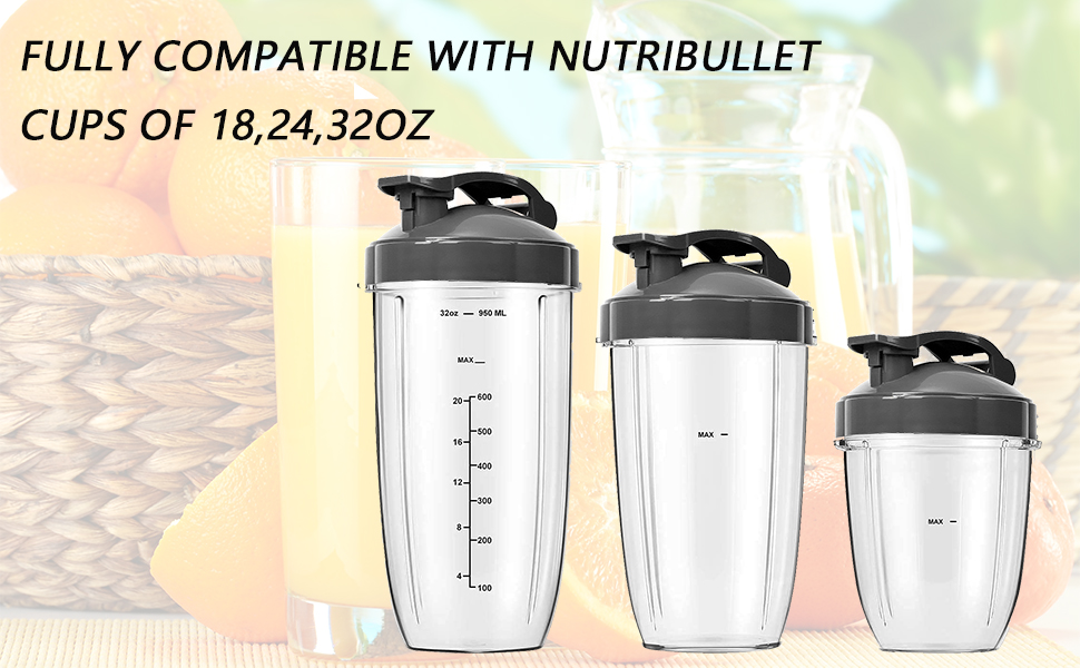 4PCS Replacement Parts For Nutribullet Lids Blender, Fit