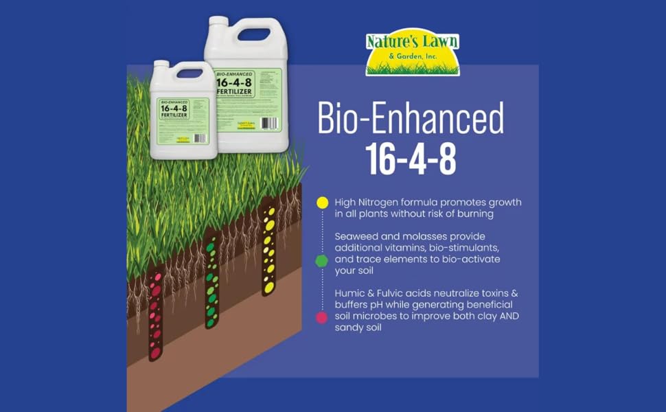 Nature’s Lawn BioEnhanced 1648 Liquid Lawn Fertilizer for All Grass Types