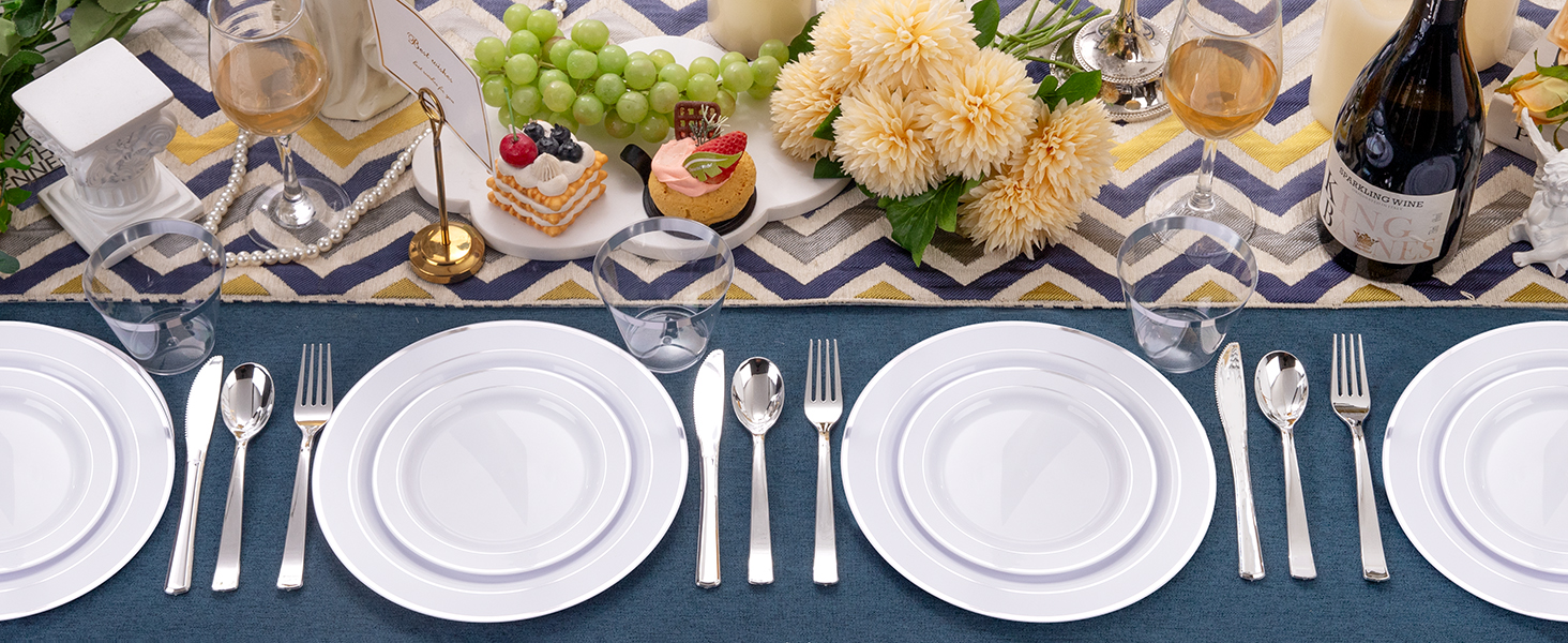 white plastic plates